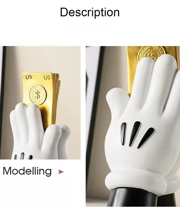 Aesthetic Hand Figurines Worship Money Creative Resin Sculpture Art Hand Statue Luxury Livingroom Decoration Desk Accessories Lootquake LLC