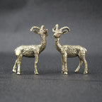 Statue Car Decoration Miniature Ornaments Retro Brass Goat Sculpture Office Desk Rich Cow Creative Small Gifts ﻿