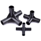 8/12/16/19mm Black PVC Pipe Fittings 4-way Connector Tent Wardrobe Fixed Fittings Plants Support Joint, DIY Shelf Tube Fittings