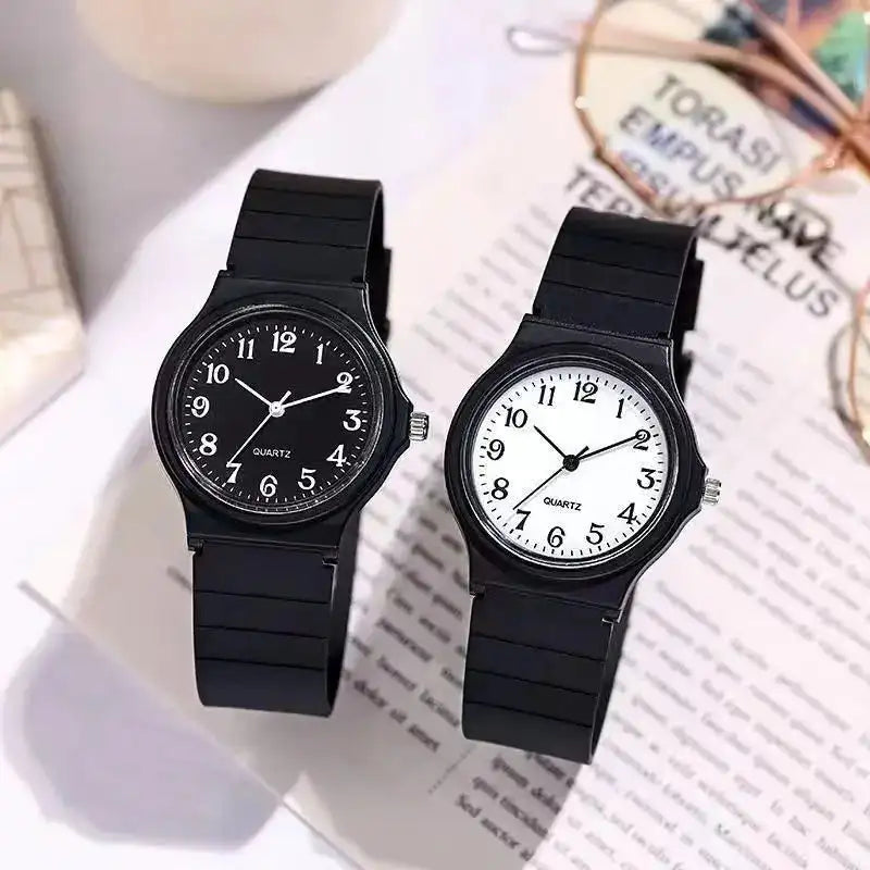 YIKAZE Exam Watch Silicone Strap Simple Women Watch Student Ladies Quartz Wristwatch Waterproof Round Small Dial for Women