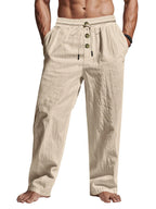 Men's Casual Pants Male Summer Breathable Trousers Solid Color High Quality Sweatpants Hawaiian Beach Sports Jogging Pants