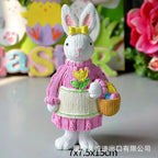 2023 New Easter Decoration for HomeResin Easter Bunny Rabbit Easter Craft Festival Bunny Ornament Decor Festival Egg Gifts Decor Lootquake LLC
