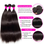 Silky Straight Bundles Human Hair Remy Brazilian Hair Extensions 1/3/4 PCS Natural Black Hair Weave Bundles 14-30 Inches