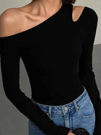 Sleek Spring Off-Shoulder Slim Crop Top