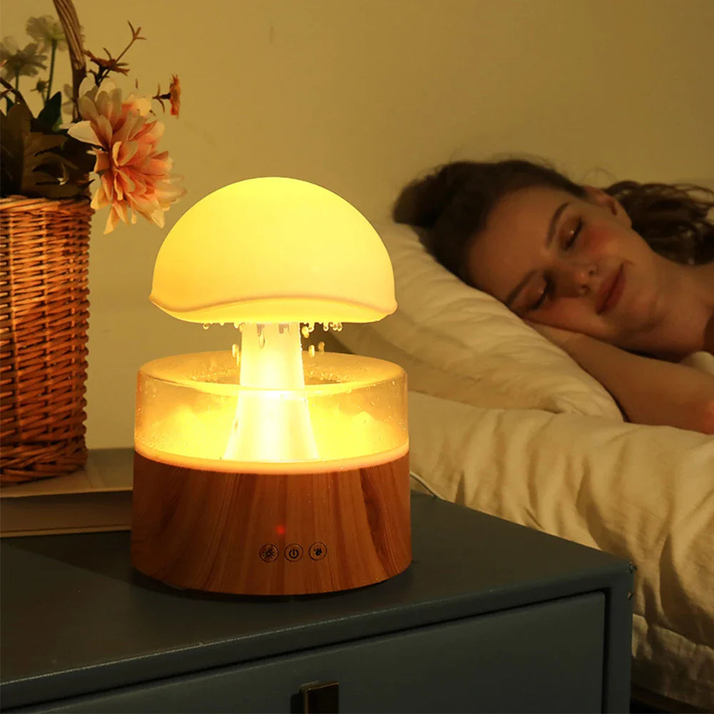 Mi Mushroom Air Humidifier Wireless Fragrance Diffuser Bedroom Essential Oils Diffuser Rain Cloud Night Light Home Appliance Lootquake LLC