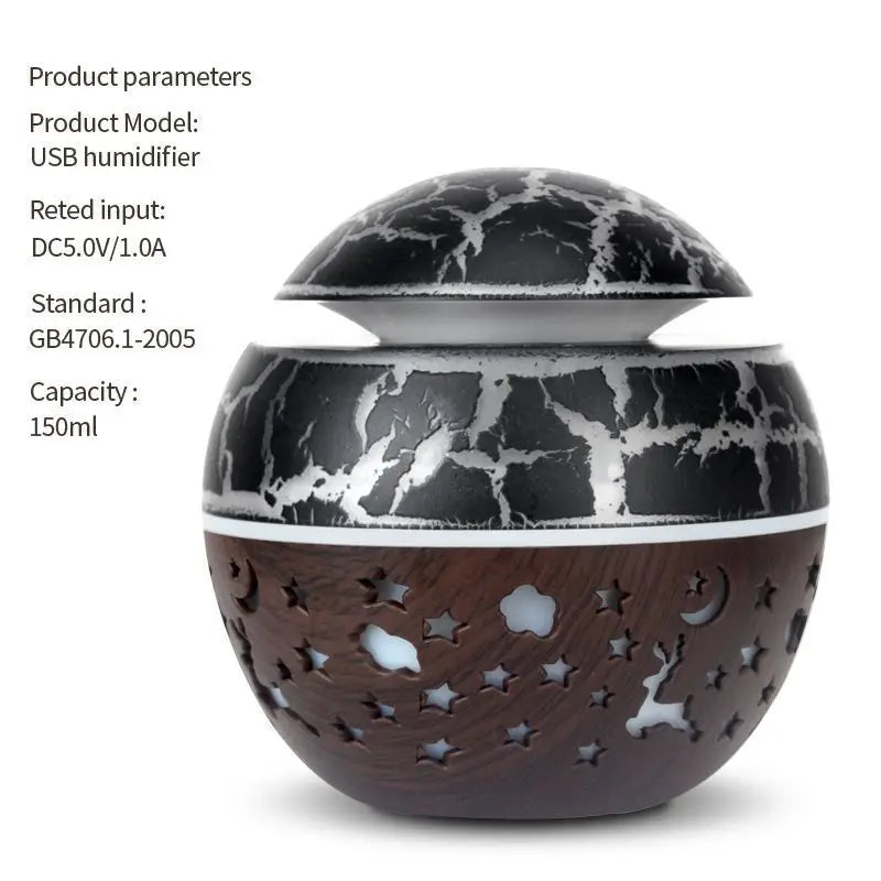 2024 Home Mushroom Head Bedroom Air Purifier USB Desktop Nebulizer Wood Texture Personalized Aromatherapy Machine Humidifier Lootquake LLC