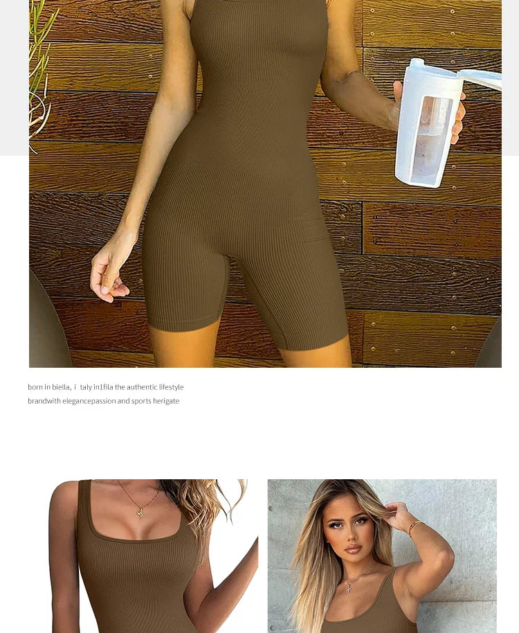 Seamless One-Piece Short Yoga Sportswear THRIXINE