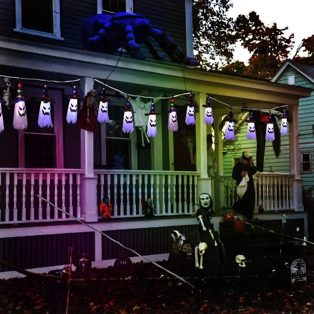 New Halloween Horror Atmosphere Creative Hanging Decorations Haunted House Scene Decoration LED Lights Ghost Party Garden Lootquake LLC