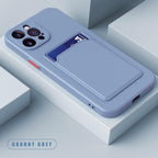 White Soft Wallet Card Holder Phone Case For iPhone 11 12 13 Pro Max Camera Protective Case Wallet Holder Cover Soft Portable Silicone Back Cover Durable Phone Case Stevvex