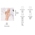 2pcs Set Watch Luxury Women Simple Dial Hollow Strap Fashion Gold Bracelet Quartz Wristwatch Student Ladies Watches Reloj Mujer