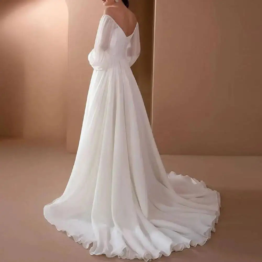 Party Dress Breathable Maxi Dress Lightweight Slim  Sexy White Elegant long Dress