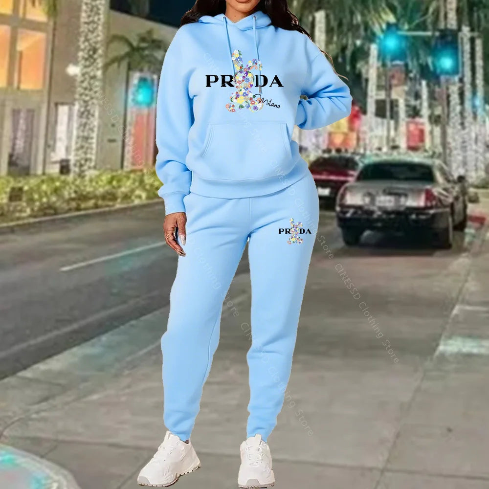 Women's Luxury Oversized Tracksuit 2-Piece Set THRIXINE