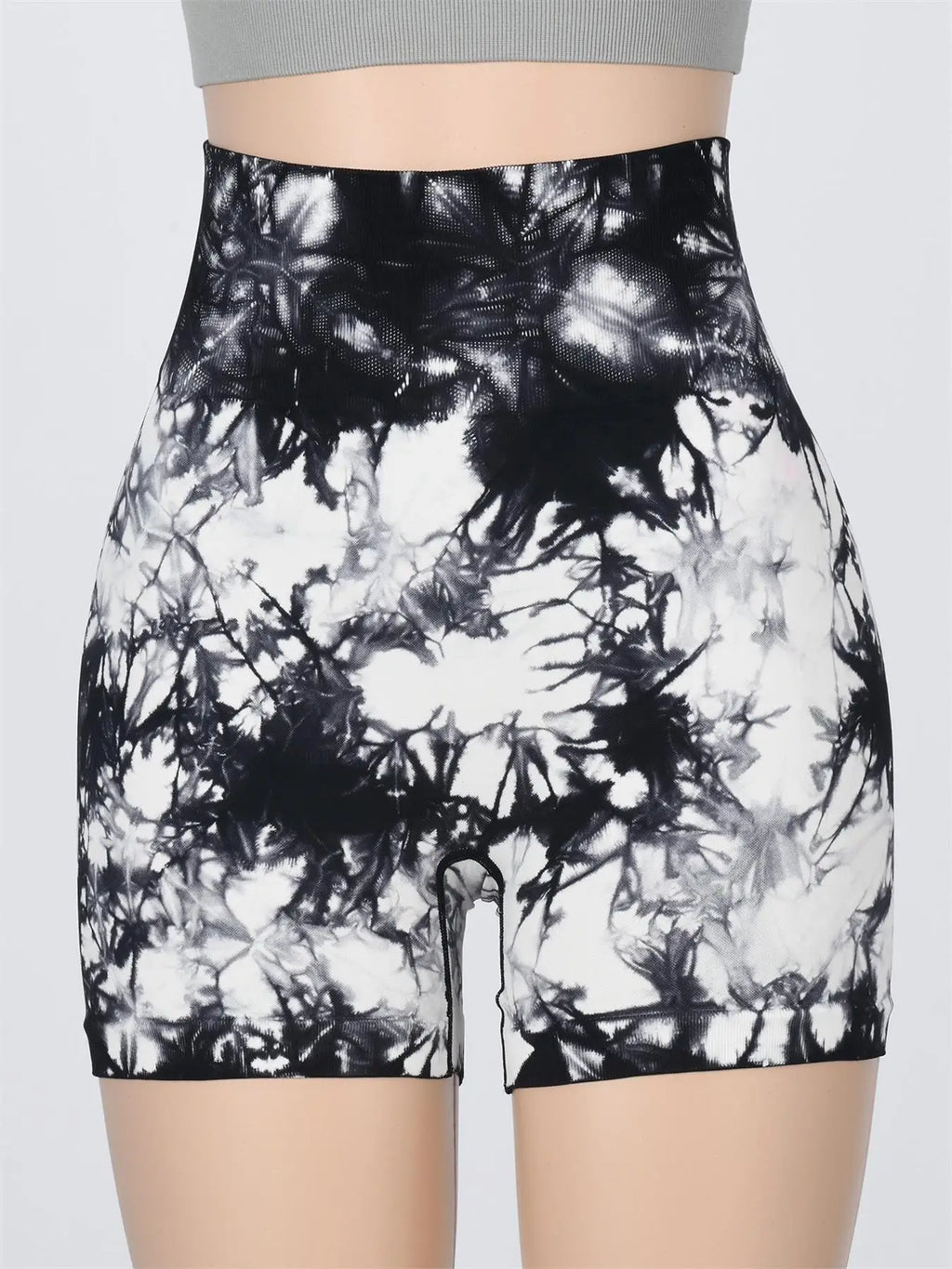 Women's Tie Dye Ruched High Waist Sports Shorts