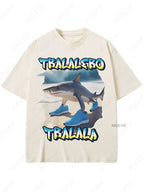 Tralalero Tralala Funny Shark Meme T-shirt Gifts Women's Fashion Gothic Vintage T-shirts Casual T Shirt Pi-Mart