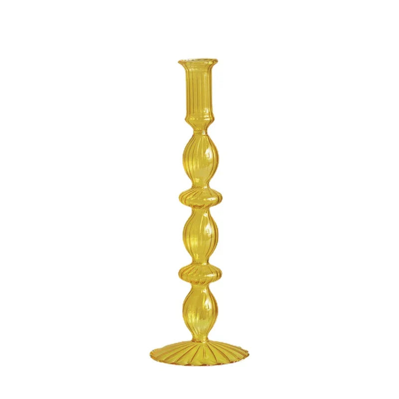 Glass Candle Holders Nordic Decor Taper Candle Holder Candlesticks for Home Wedding Room Decoration Party Vase Home Decor Pi-Mart