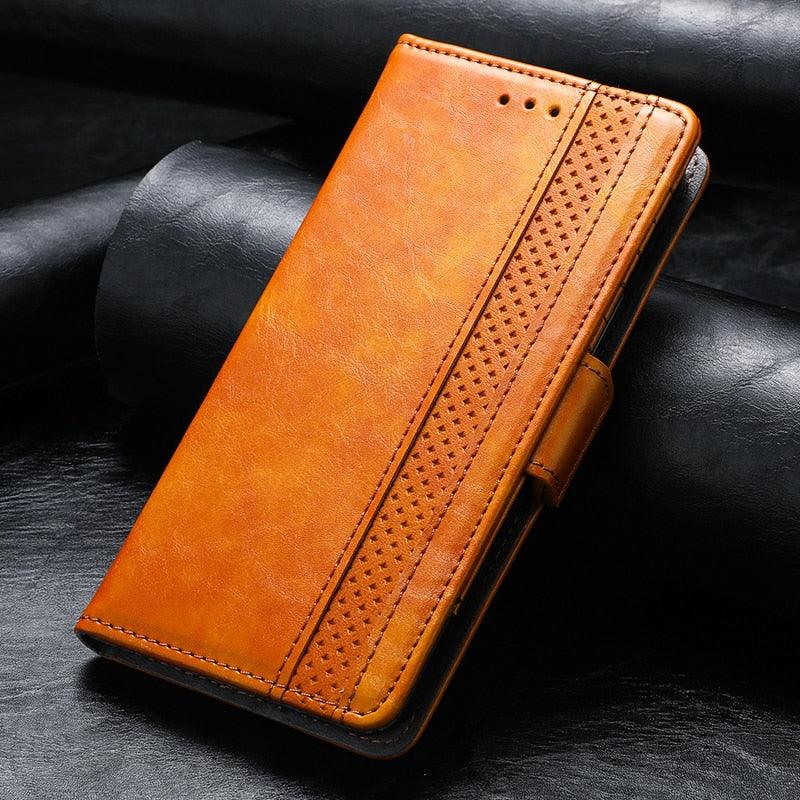 Luxury Leather Case For iPhone 13 11 12 14 Pro Max Mini Wallet Pocket Flip Case Cover Vintage Luxury Genuine Leather Fashion Business Classic Flip Case For Men Stevvex