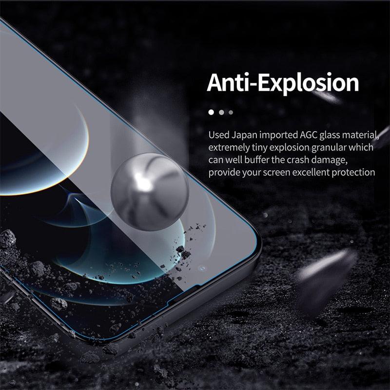 4PCS Tempered Glass for iPhone 11 12 13 14 Pro XR X XS Max Screen Protector on for iPhone 12 Pro Max Mini 7 8 6 6S Plus SE Glass Tempered Glass Easy Frame Installation HD Ultra-Thin Screen Protector Stevvex