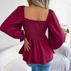Loose Fit Chiffon Blouse - Elegant Polyester Top | Femstylo - SJB-DIAMOND ELITES