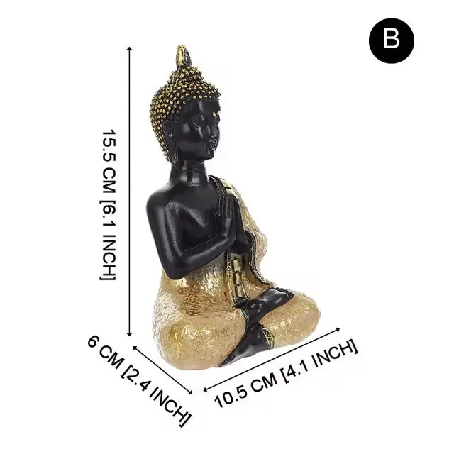 Thai Buddha Figurine Sculpture Sitting Buddha Statue Home Office Decor Indoor Statue Ornament 15cm Feng Shui Ornaments Crafts Lootquake LLC