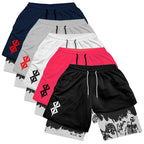 Berserk Skull Print 2 in 1 Running Workout Shorts