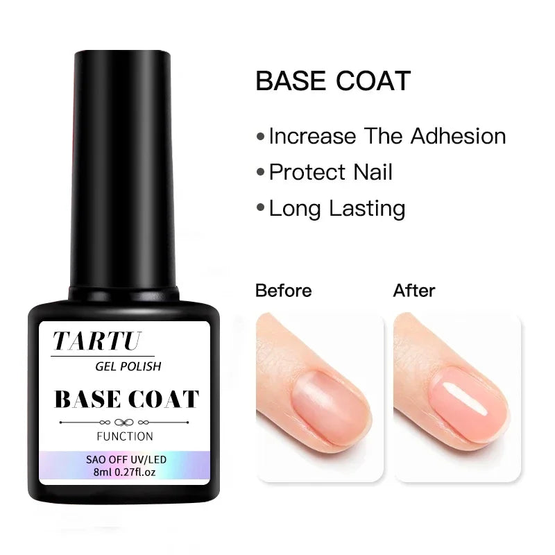 1pc/2pcs/3pcs 8Ml Functional Gel Nail Art Set with Base Coat and Diamond Top Coat,Matte Top ,Soak Off  for Nail Art Design Tool Lootquake LLC
