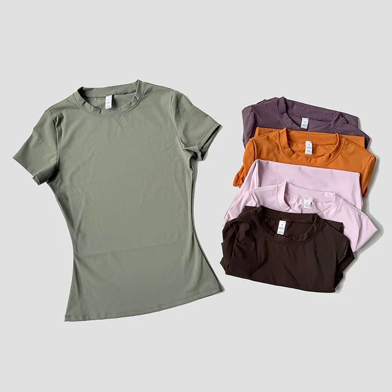 FlexiFit Seamless Yoga Tee for Active Women THRIXINE