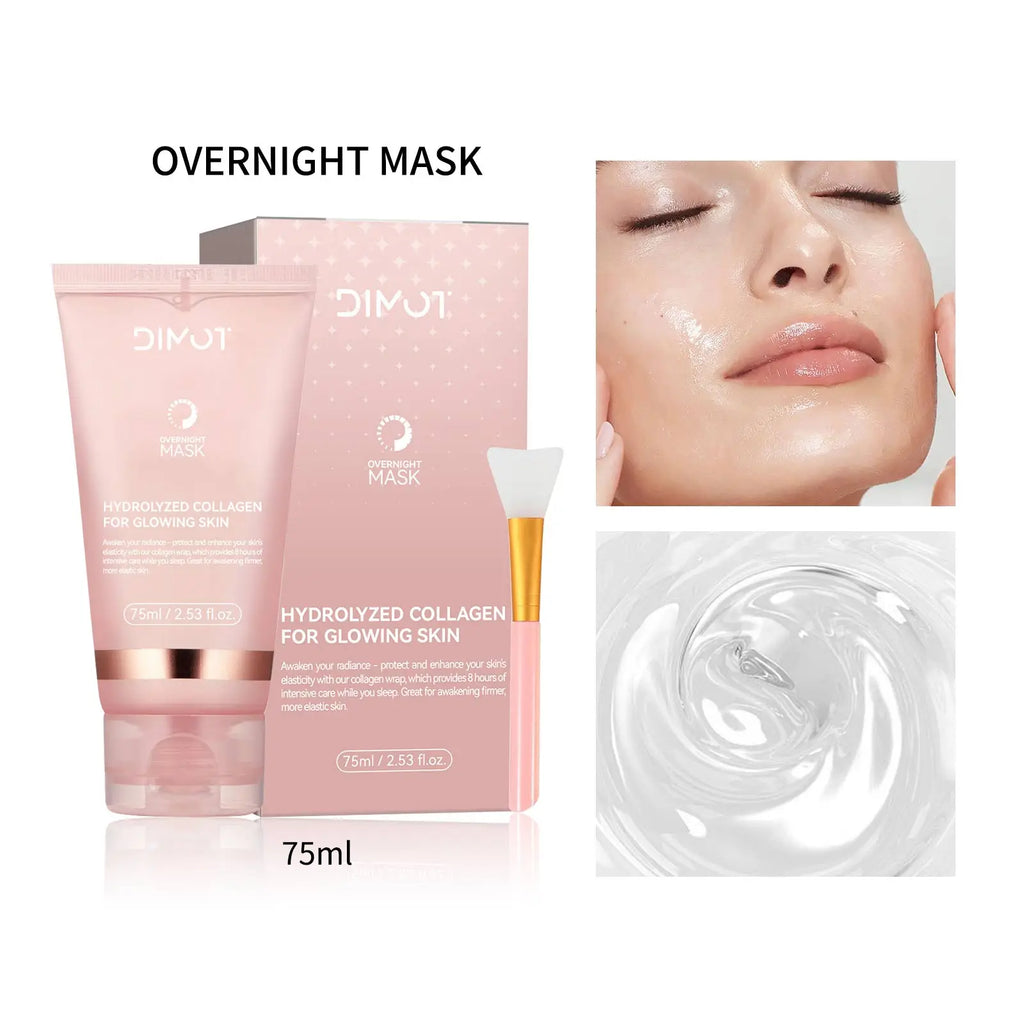 Collagen Night Wrapping MaskReduces Sagging & Dullness Hydrolyzed  Elasticity Hydration Skin Care for All Skin Types Lootquake LLC