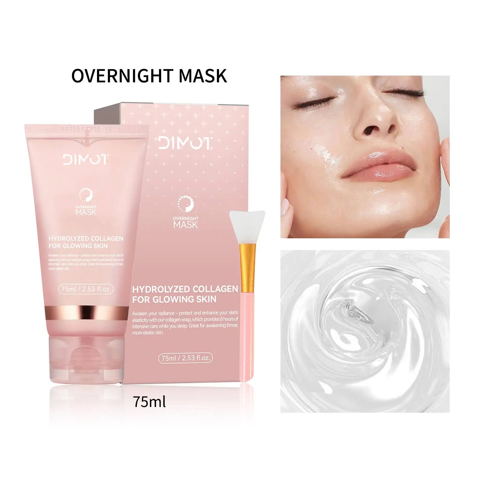 Collagen Night Wrapping MaskReduces Sagging & Dullness Hydrolyzed  Elasticity Hydration Skin Care for All Skin Types Lootquake LLC
