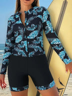 Long Sleeve Zipper Surfing Swimsuit Set