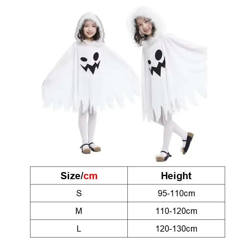 Halloween Cloak Toddler Kids Girls Boys Ghost Hooded Cosplay Costumes White Poncho Cape Christmas Dress Up Lootquake LLC