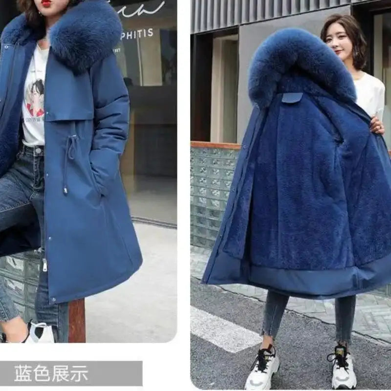 New In Coats & Jackets Women's Winter Padded Jacket Loose Casual Outerwears Fleece Hodded Windbreaker Elegant Office Lady's Coat