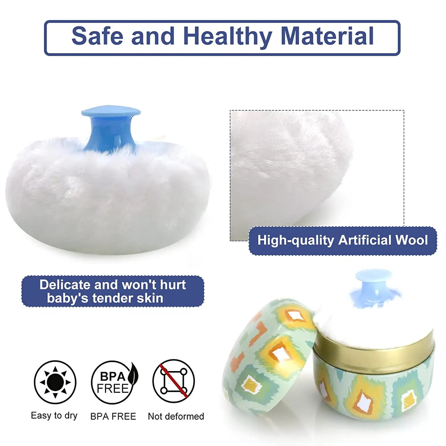 Powder Puff and Powder Container for Body Dusting Powder Case with Puff fo Women Loose Powder Containers with Puff for Travel Lootquake LLC