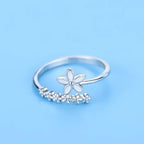 Hot 925 Sterling Silver Ring AAA Zircon Adjustable Simplicity Fashion Exquisite Women Jewelry Accessories Wedding Party Gift