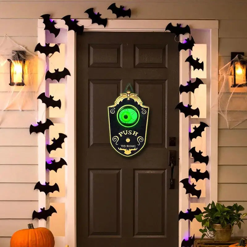 Halloween Decoration One-eyed Doorbell Horror Props Ghost's Day Glowing Home Hanging Electric Luminous Sounding Eyeball Doorbell Lootquake LLC