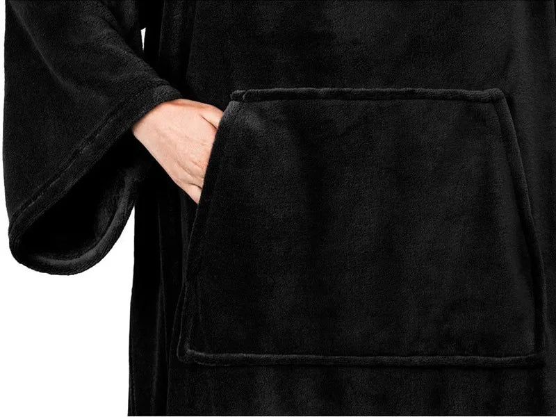 Home Wearable Adult Blanket Large Pocket Multifunctional Lazy Sleeve Blanket Antistatic Flannel Blanket TV Sofa Blanket Lootquake LLC