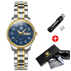 Women's Two Tone Stainless Steel Quartz Watch With Date
