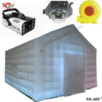 7x5m Disco Light N Fog Machine Black Cube Blow Up Bar Tent Inflatable Nightclub Portable Inflatable Party Tent Free Air Shipping