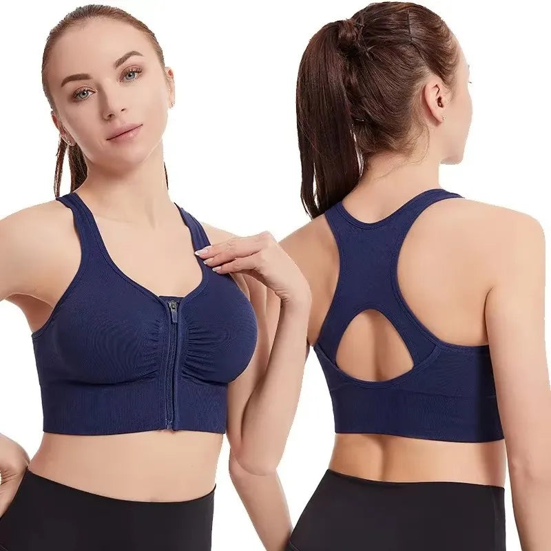 ZipFit Women's Sport Bra - Fashionable Yoga & Gym Top THRIXINE