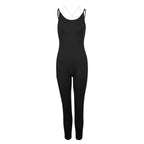 Sporty Jumpsuits Black Women Backless Fashion O-Neck - SJB-DIAMOND ELITES