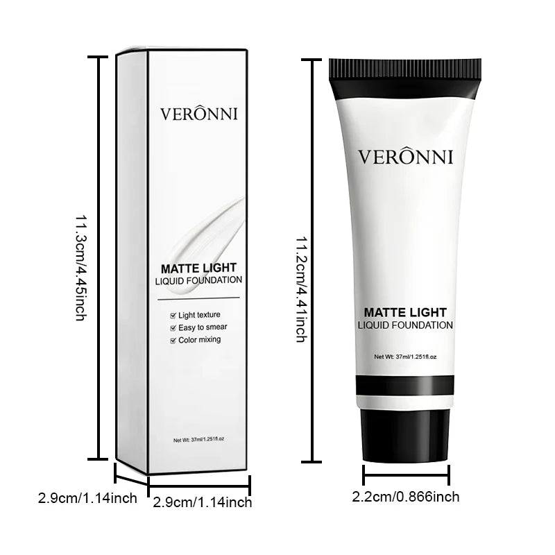 White Liquid Foundation - Full Coverage, Oil Control & Long Lasting, for Stage Makeup, Halloween, Cosplay Makeup (37ml) Lootquake LLC