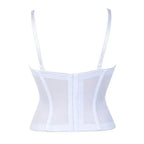 Black White Overbust Corset Top Cotton Bustier with Adjustable Straps Wedding Lingerie Body Shaper Underwear