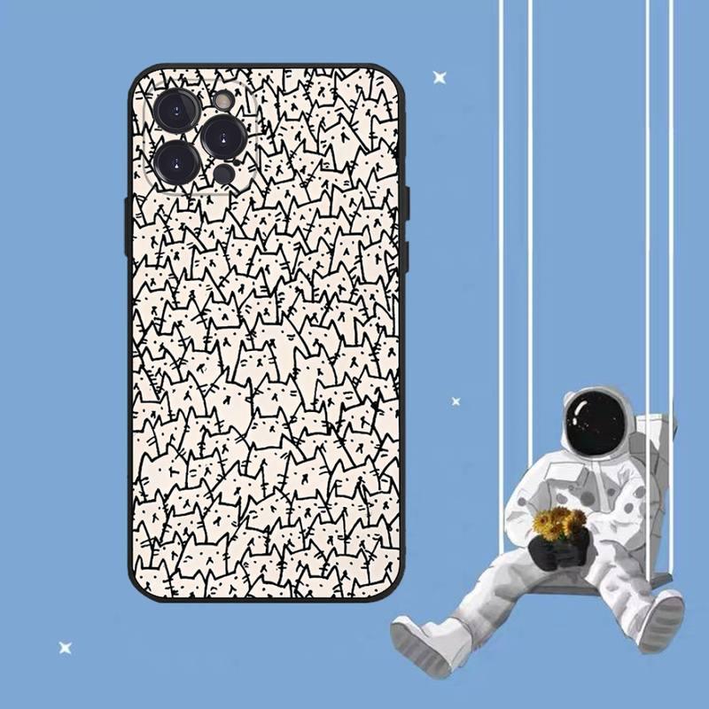 Cat Cute Art Phone Case For Iphone 8 7 6 6s Plus X Se 2020 Xr Xs 14 11 12 13 Mini Pro Max Mobile Case  Transparent Soft Protective Clear Case Compatible For Iphone Stevvex