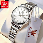 OLEVS Luxury Brand Quartz Watch for Women Stainless Steel Waterproof Ladies Wristwatch Fashion Diamond Dial Women's Watch New In