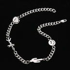 Men Hip Hop Full Rhinestone King Queen Pendants Necklaces Bling Bling Iced Out Cuban Link Chain Hiphop Necklace Men Jewelry Gift