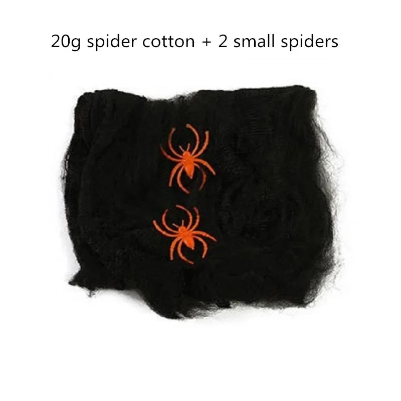 Halloween Decorations Artificial Spider Web Stretchy Cobweb Scary Party Halloween Decoration for Bar Haunted House Scene Props Lootquake LLC