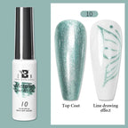 5ML Gold Silver Metallic Liner Paint Gel Polish Chrome Mirror Metal Effect Super Bright French UV LED Semi Permanent Nail Gel Lootquake LLC