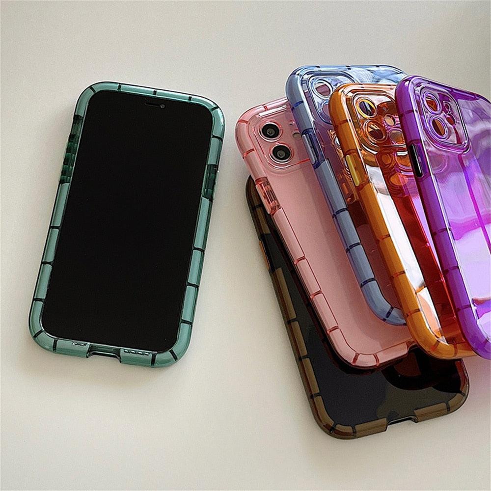 Luminous Shockproof Bumper Phone Case For iPhone 11 14 Pro Max 12 11 13 Pro Max X XR XS Max Transparent Back Cover  Full Bumper Case Strong Classic Phone Case Stevvex