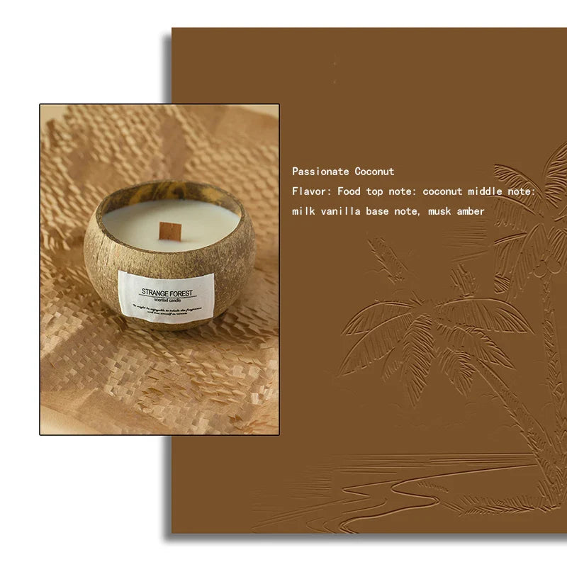 Coconut Shell Aromatherapy Candle Essential Oil Fragrance Premium Plant Wax Fragrance Home Companion Lootquake LLC