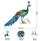Peacock Statue Sculpture Handmade Crafts Ornament Animal Figurine Standing Posture Collectible Peacock Figurine Garden Craft Lootquake LLC
