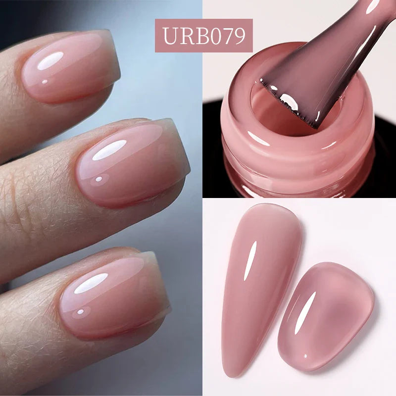UR SUGAR Blue Color Rubber Base Gel Nail Polish Gold Glitter Base Gel Top Coat Soak Off UV LED Gel Nail Art Varnish Manicure Lootquake LLC